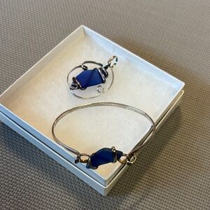 Elegant Blue and Silver plated Jewelry Set